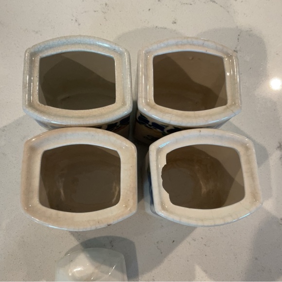 Vintage Germany Spice Pottery Set Allspice, Cinnamon, Ginger & Nutmeg w/ crazing - Picture 9 of 12